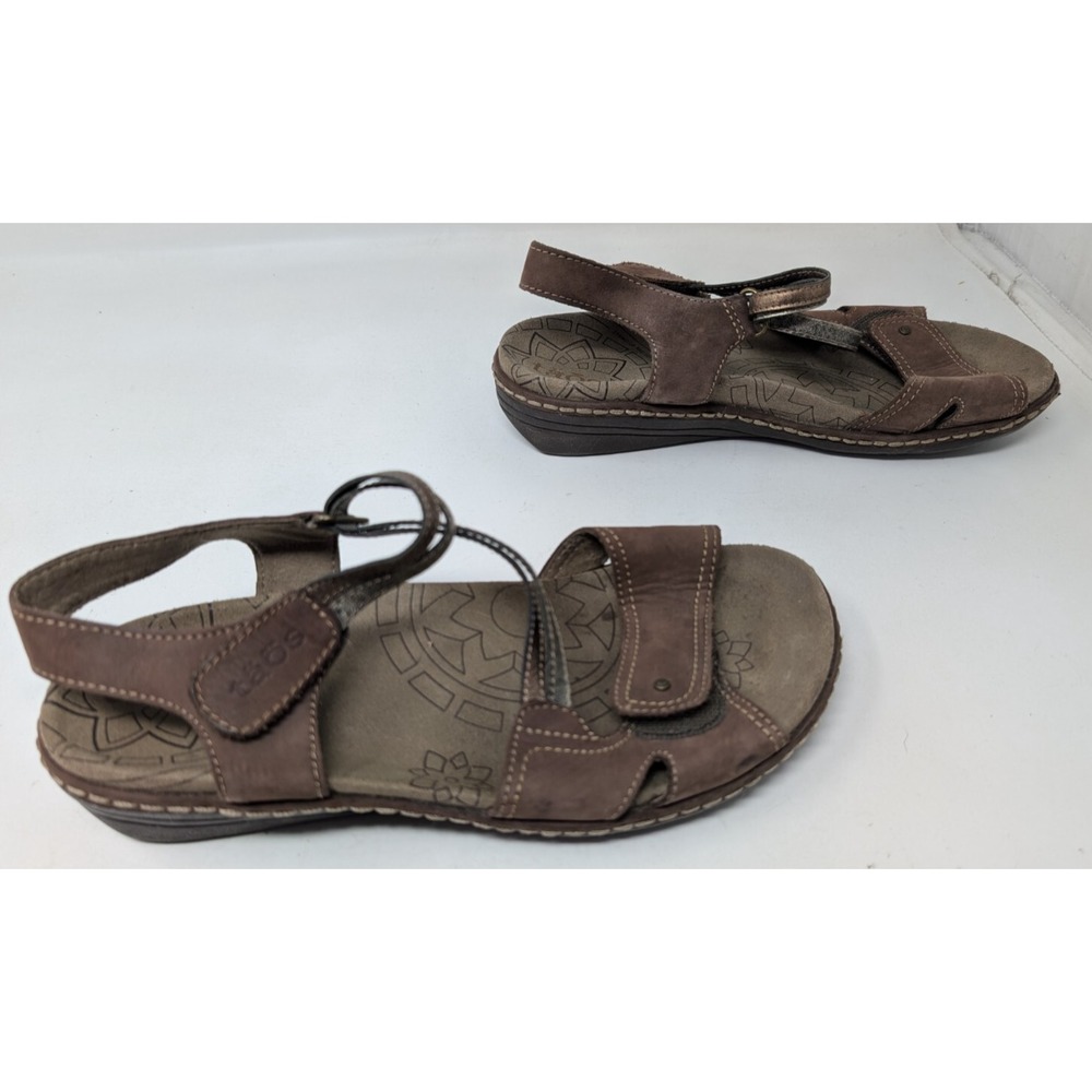 TAOS Answer Sandals Womens‎ Size US 7 EU 38 Brown Leather Comfort Ankle Strap